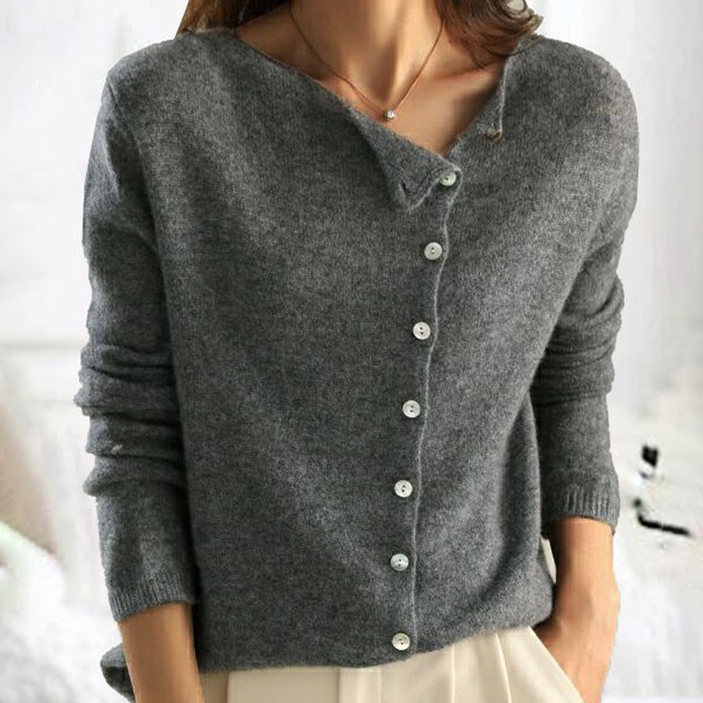Merritt | Asymmetric Button Sweater