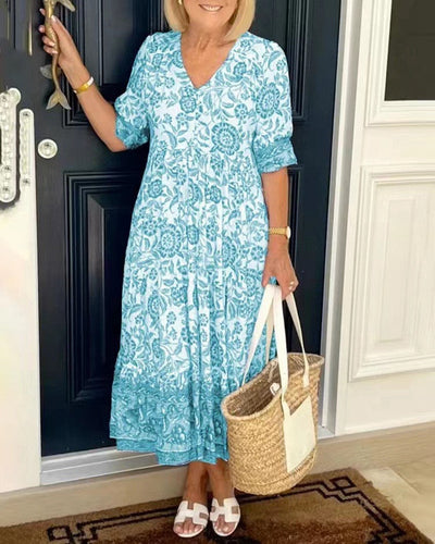 Florence | Elegant Floral Midi Dress