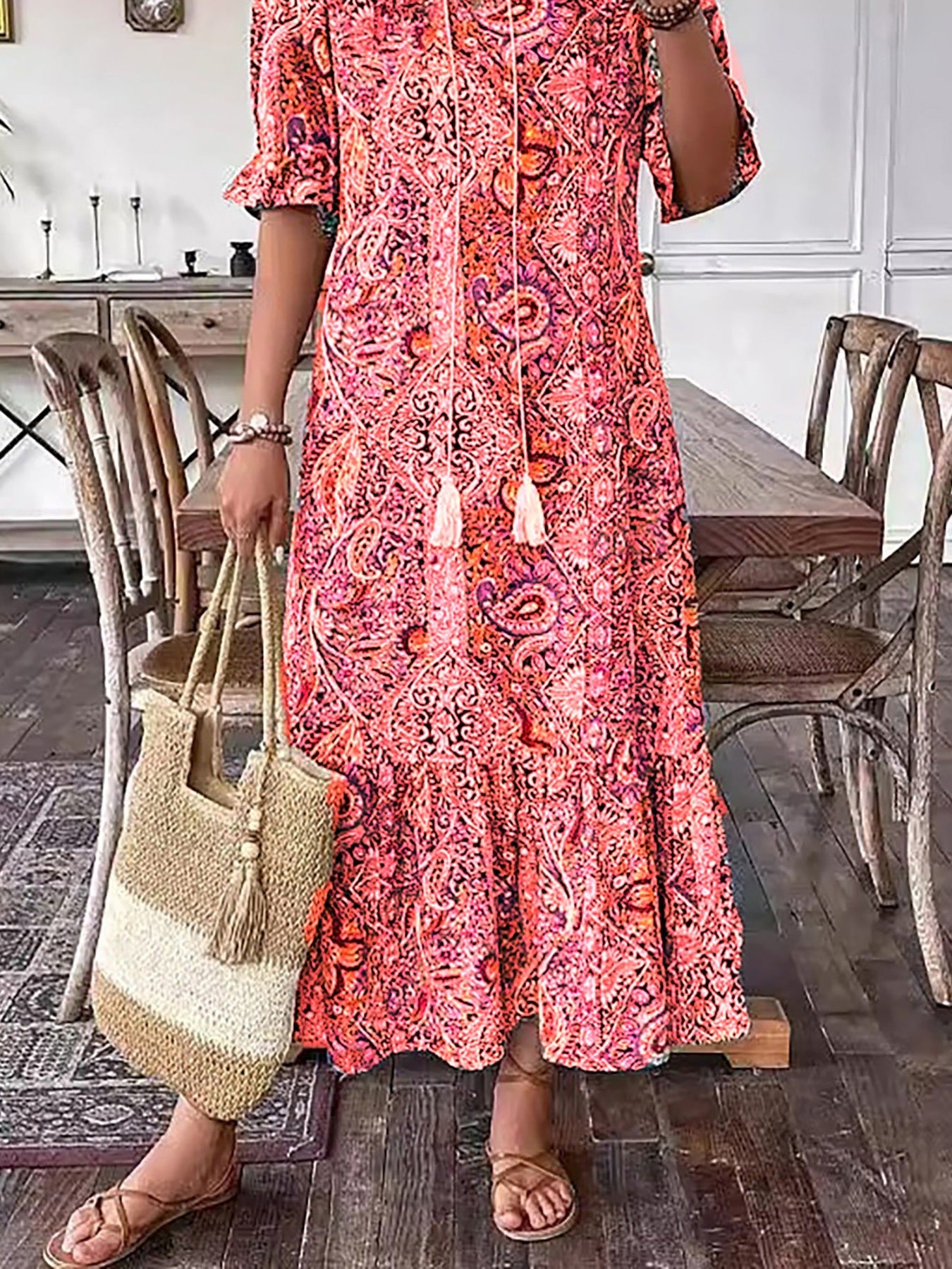 Isla | Paisley Bohemian Maxi Dress