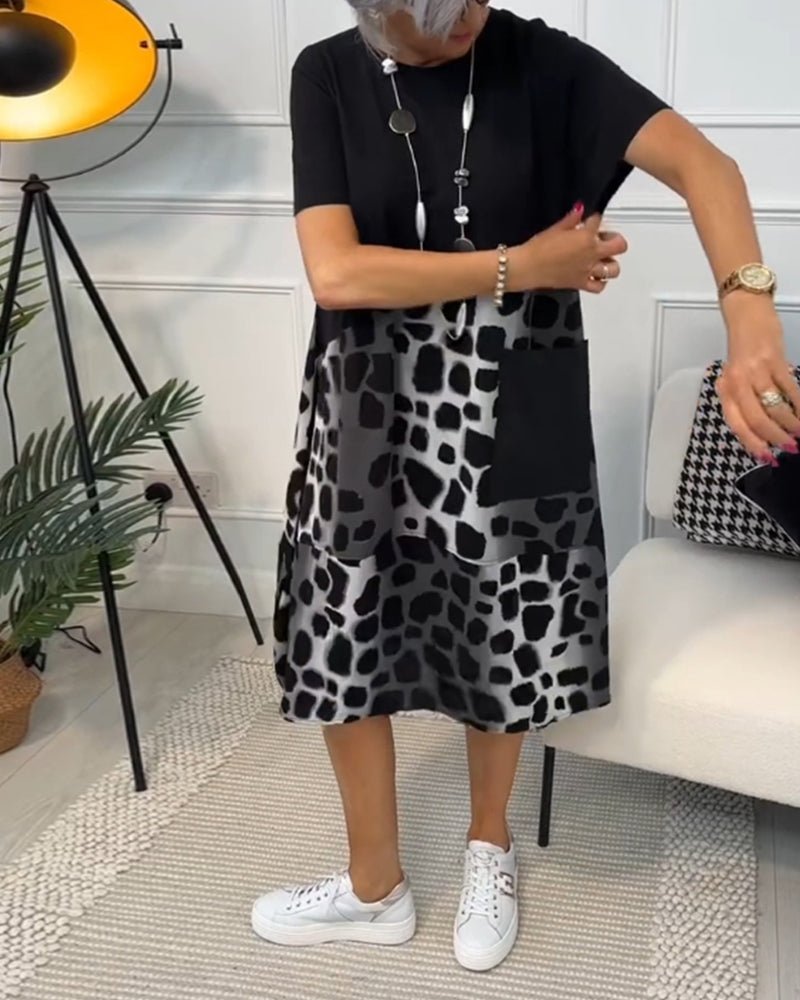 Frigga | Monochrome Print Dress
