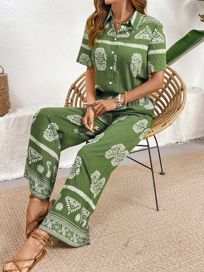 Isabella | Boho Green Two-Piece Set