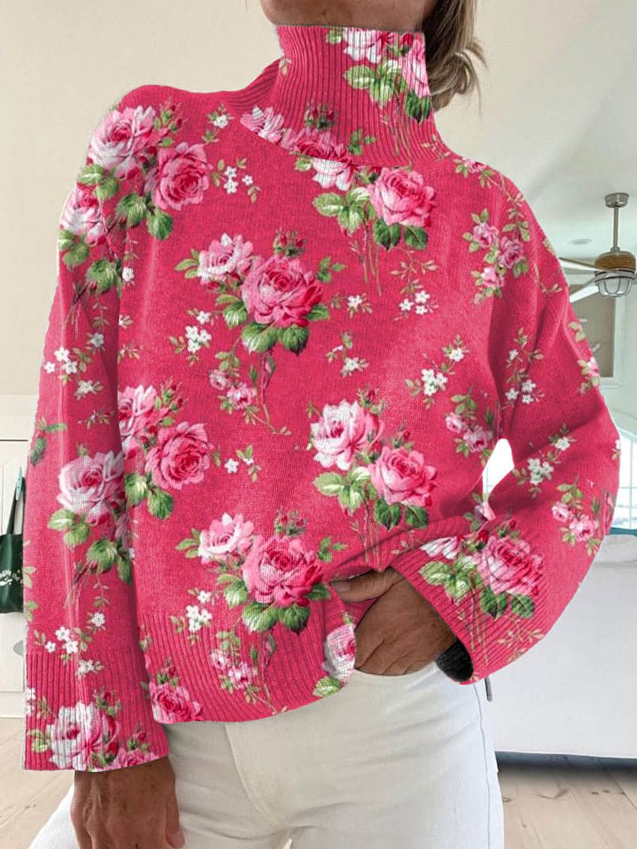 Becca | Floral Turtleneck Sweater