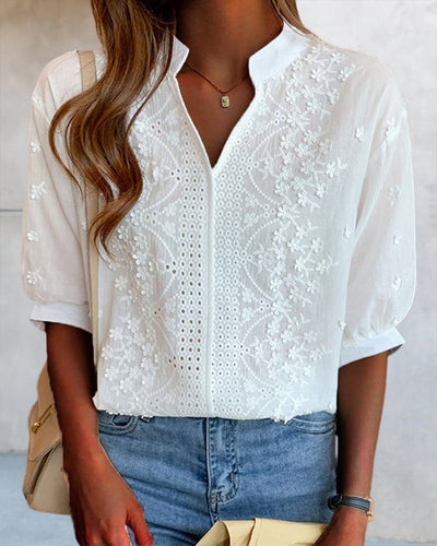 Fanny | Embroidered White Blouse