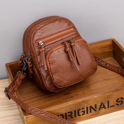 Birgitte | Compact Brown Leather Crossbody