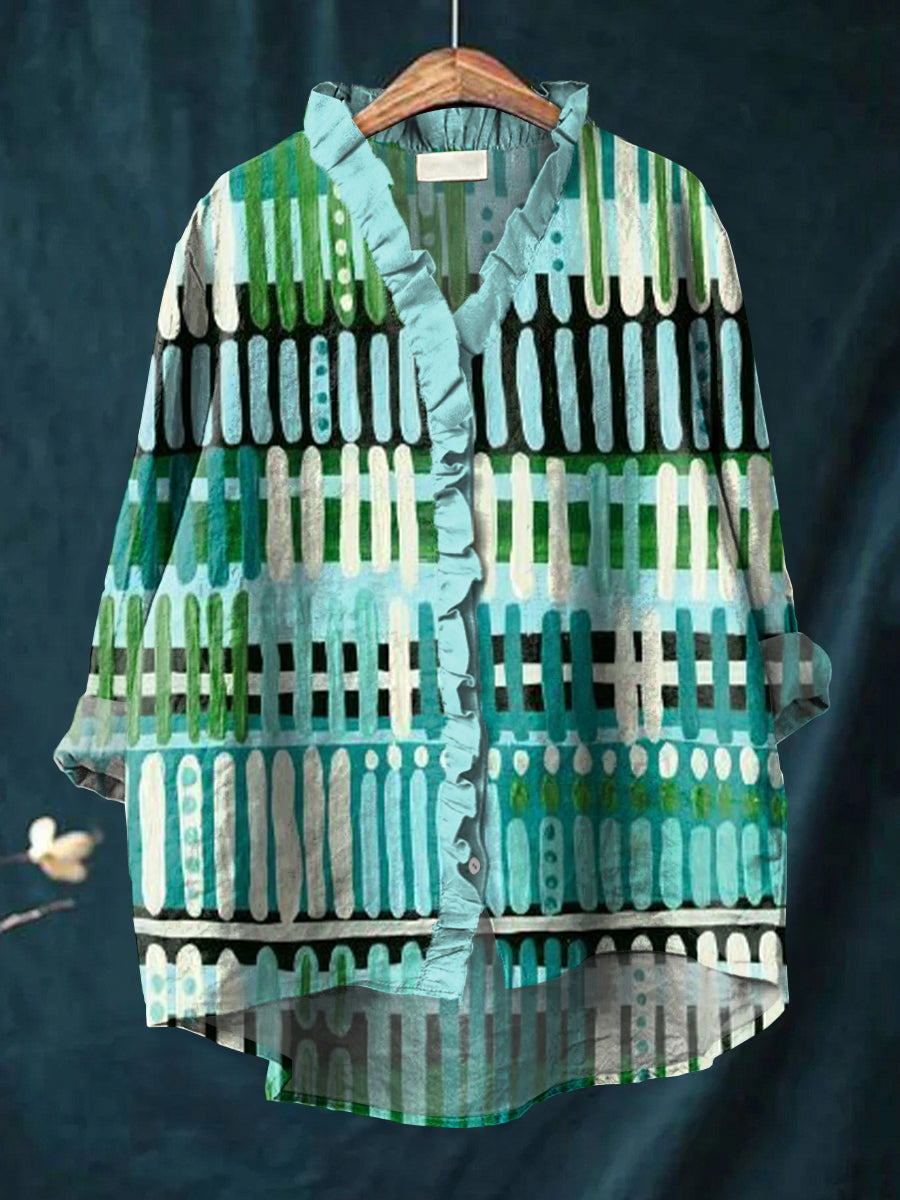 Nadine | Ruffle Collar Boho Blouse