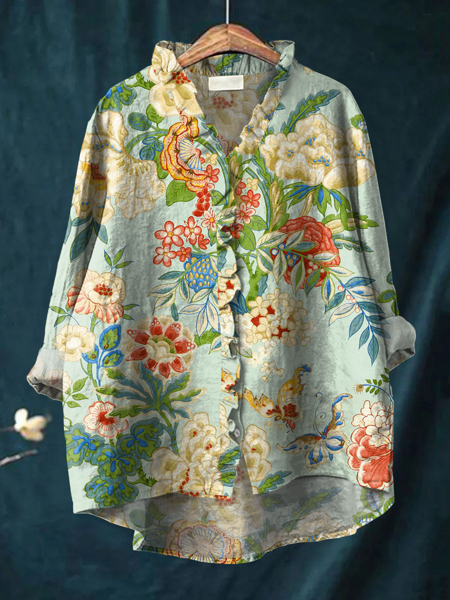 Novalie | Ruffle Collar Boho Blouse