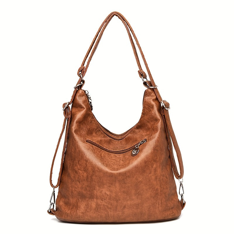 Francesca | Multi-Pocket Leather Shoulder Bag