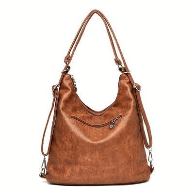 Francesca | Multi-Pocket Leather Shoulder Bag
