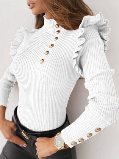Gayle | Elegant Button Sweater
