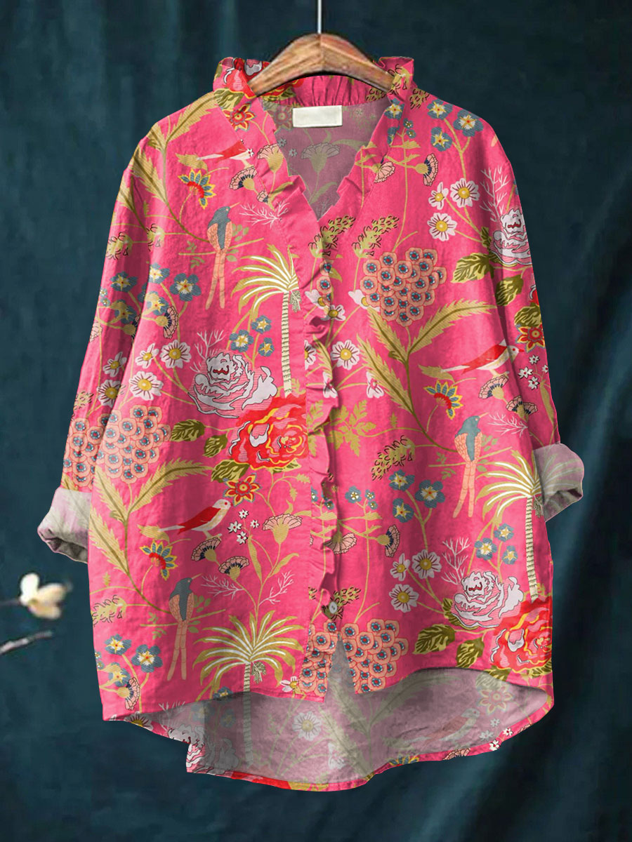 Nami | Ruffle Collar Boho Blouse