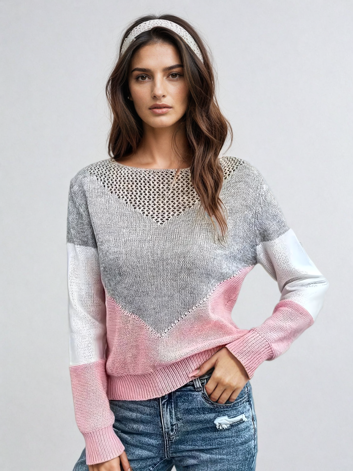 Sandara | Color-Block Knit Sweater