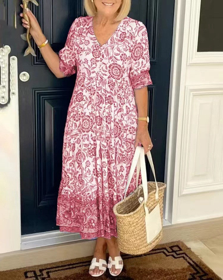 Florence | Elegant Floral Midi Dress