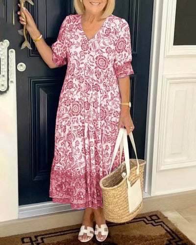 Florence | Elegant Floral Midi Dress