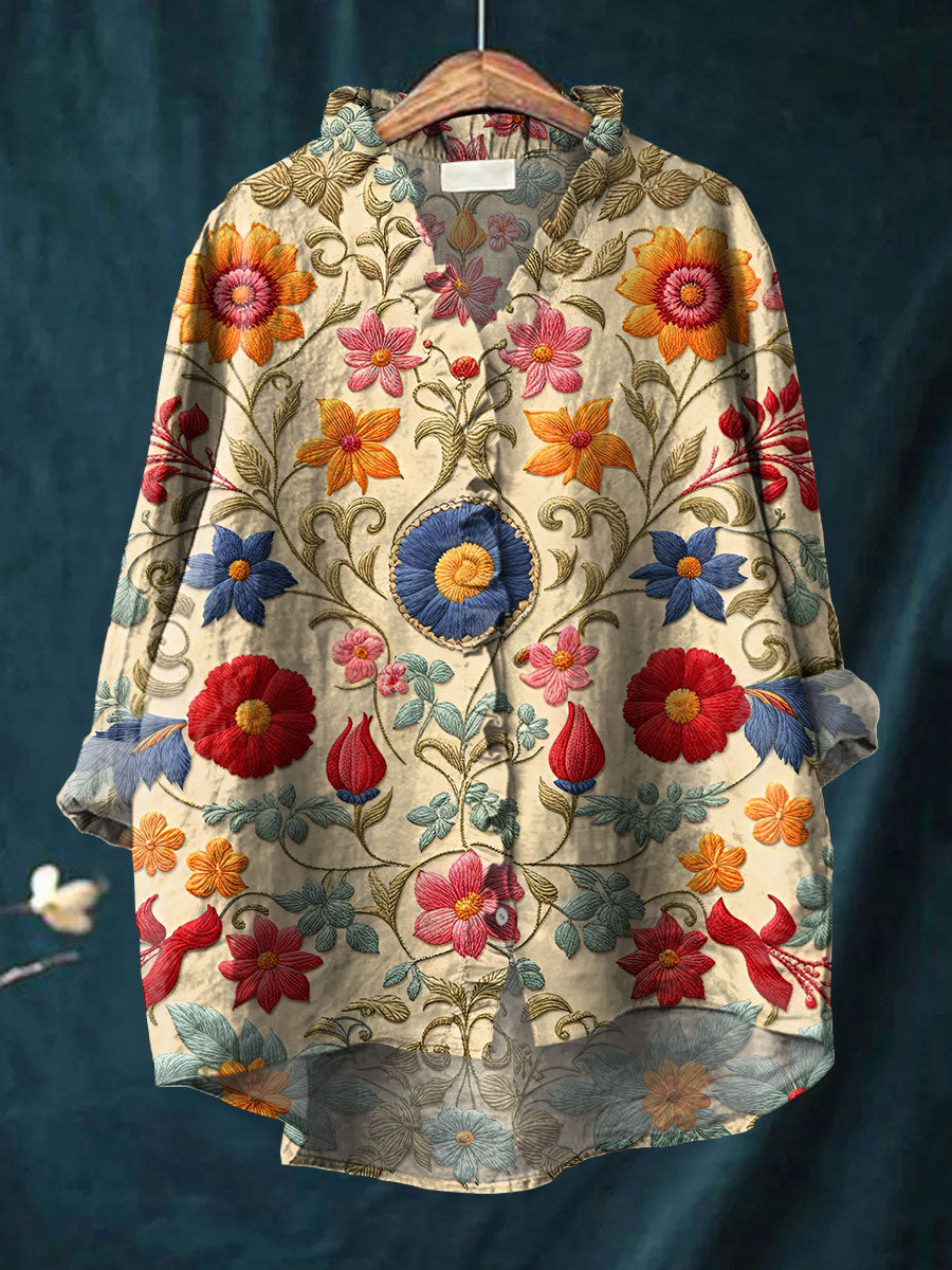 Nicollette | Ruffle Collar Boho Blouse