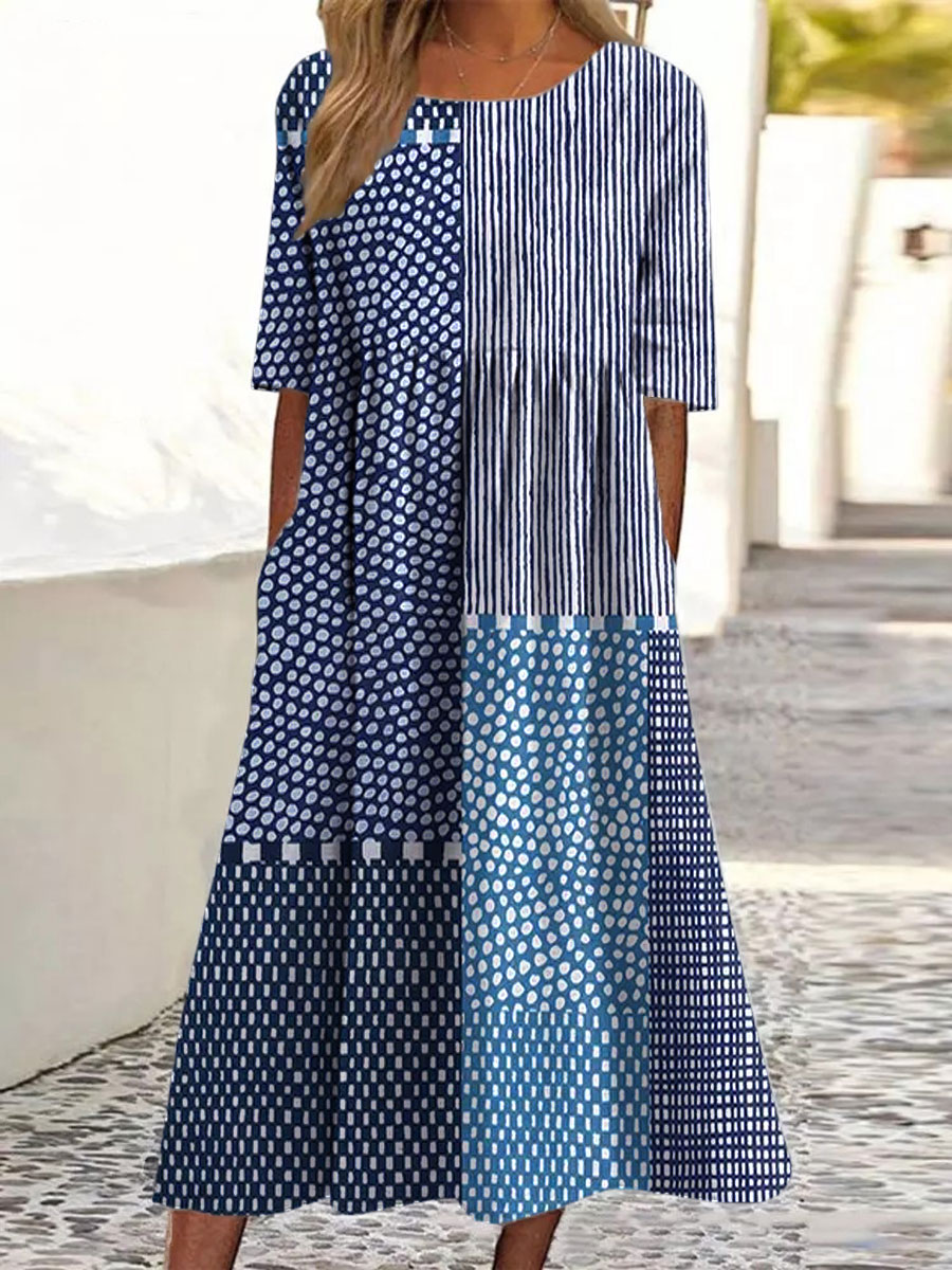 Mia | Patchwork Stripes Dress