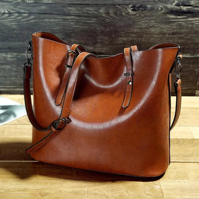 Sigrid | Minimalist Brown Leather Tote