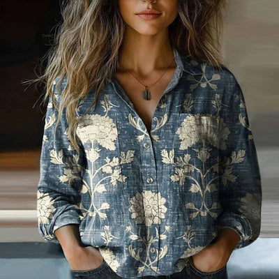 Freja | Patterned Red Blouse