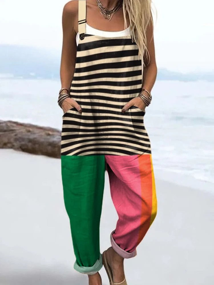 Nova | Striped Color Block Jumpsuit