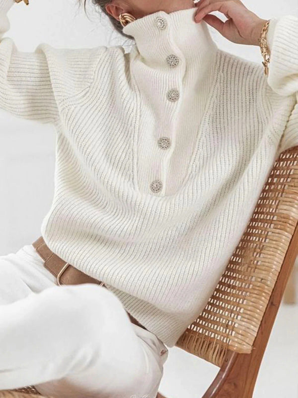 Courtney | Elegant Button Sweater