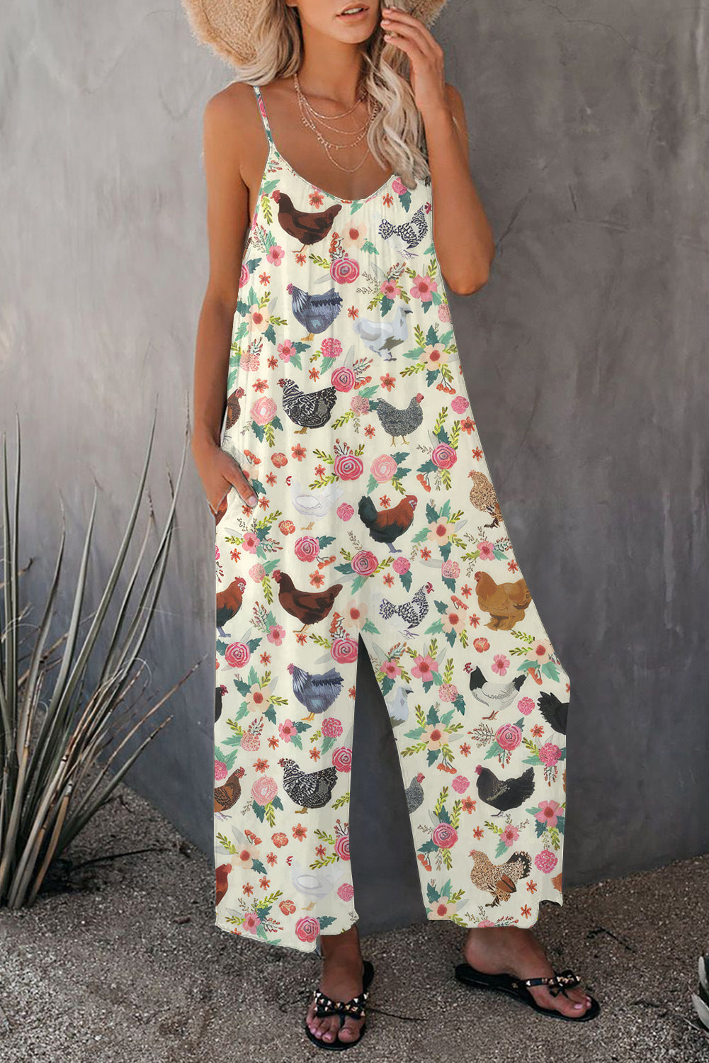 Xanobia | Chicken & Floral Jumpsuit