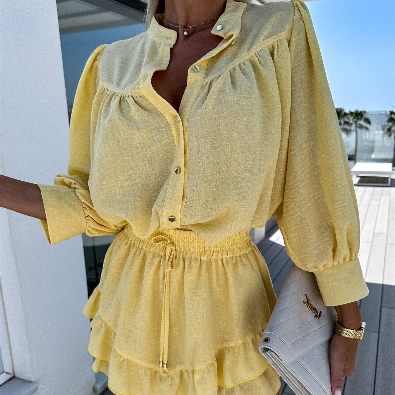 Amara | Sunlit Blouse & Ruffle Skirt Set