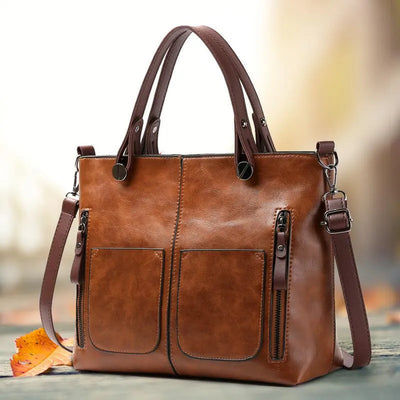 Dagmar | Dual Pocket Leather Tote