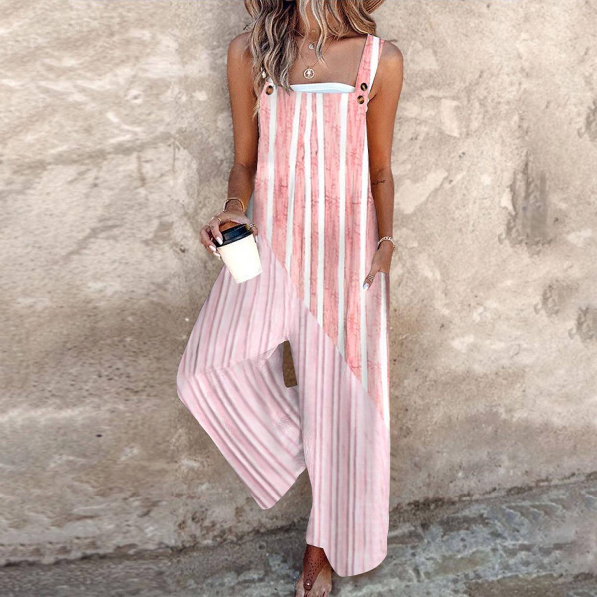 Ophelia | Pink Stripes Jumpsuit