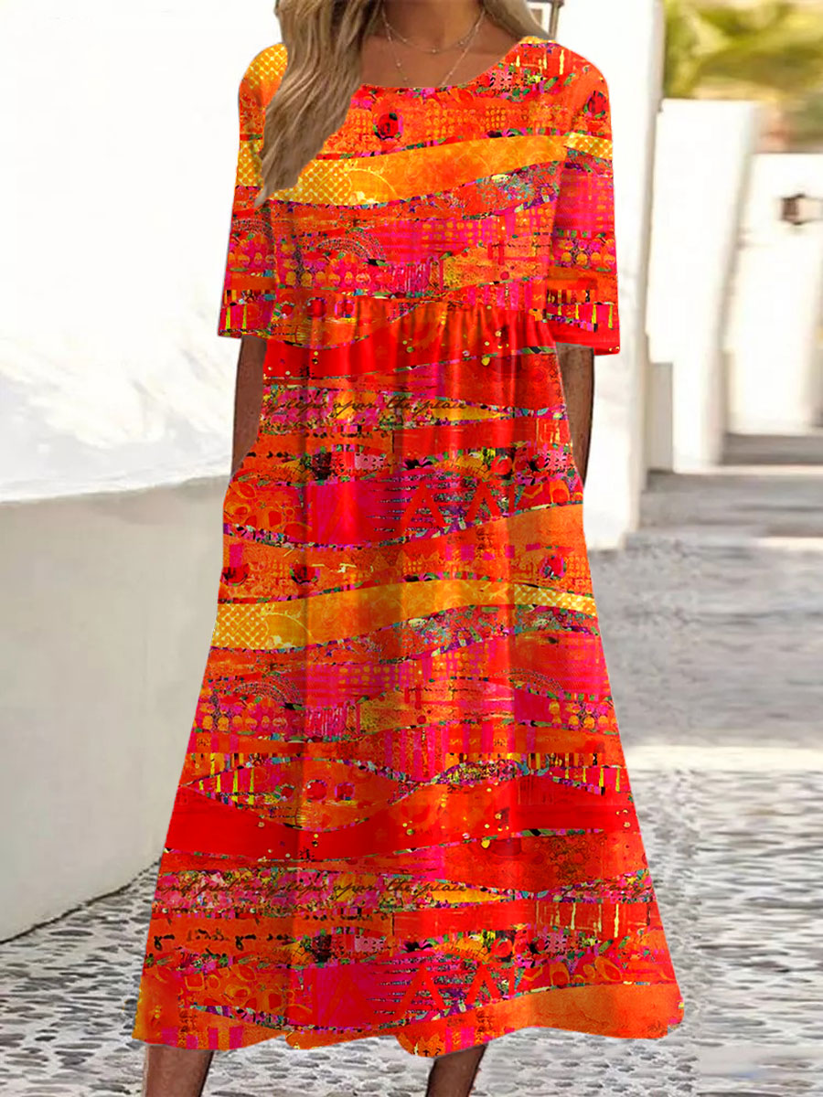 Zara | Vibrant Abstract Print Dress