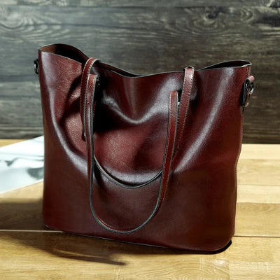 Sigrid | Minimalist Brown Leather Tote