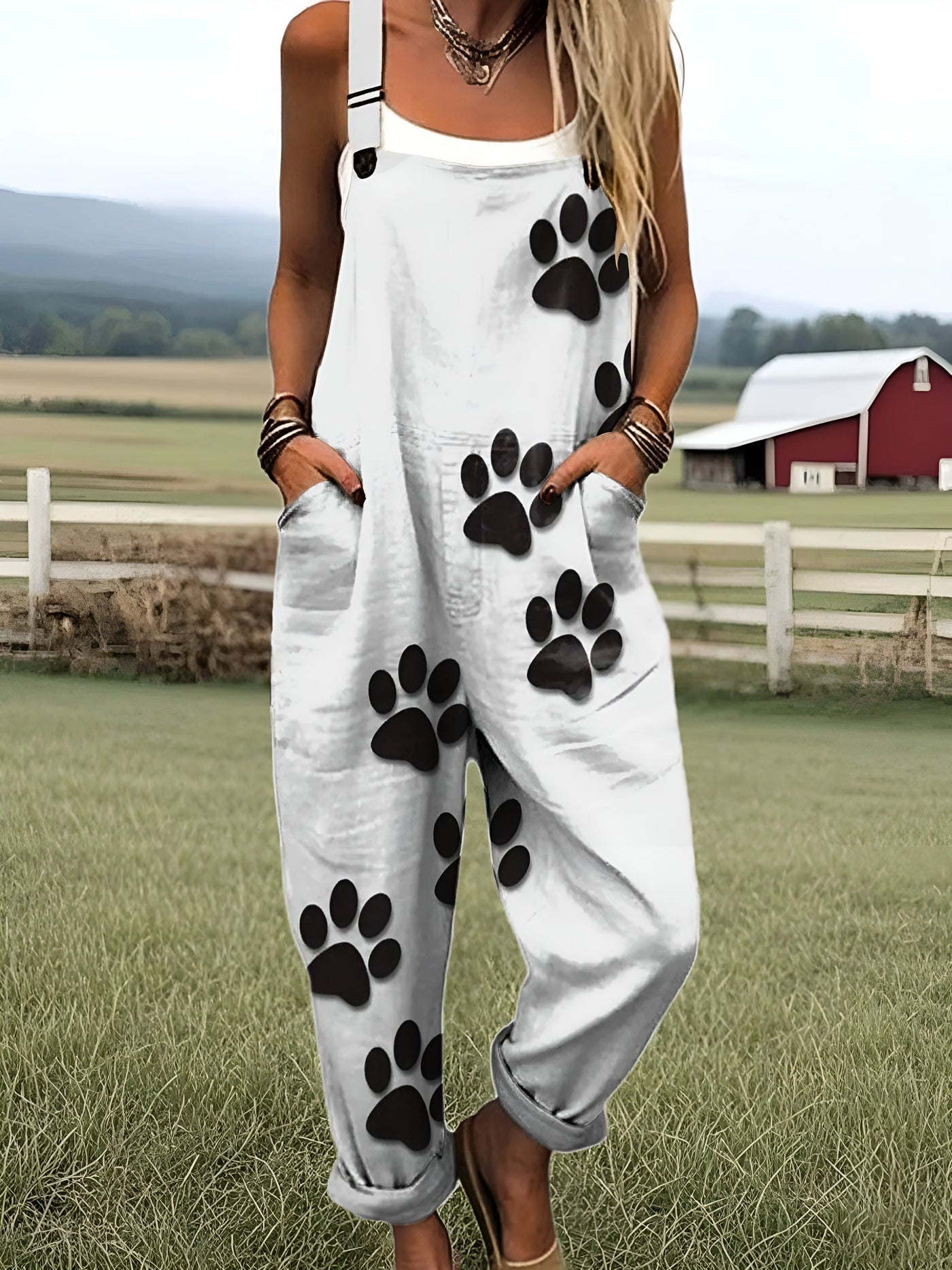 Nina | Paw Print Jumpsuit