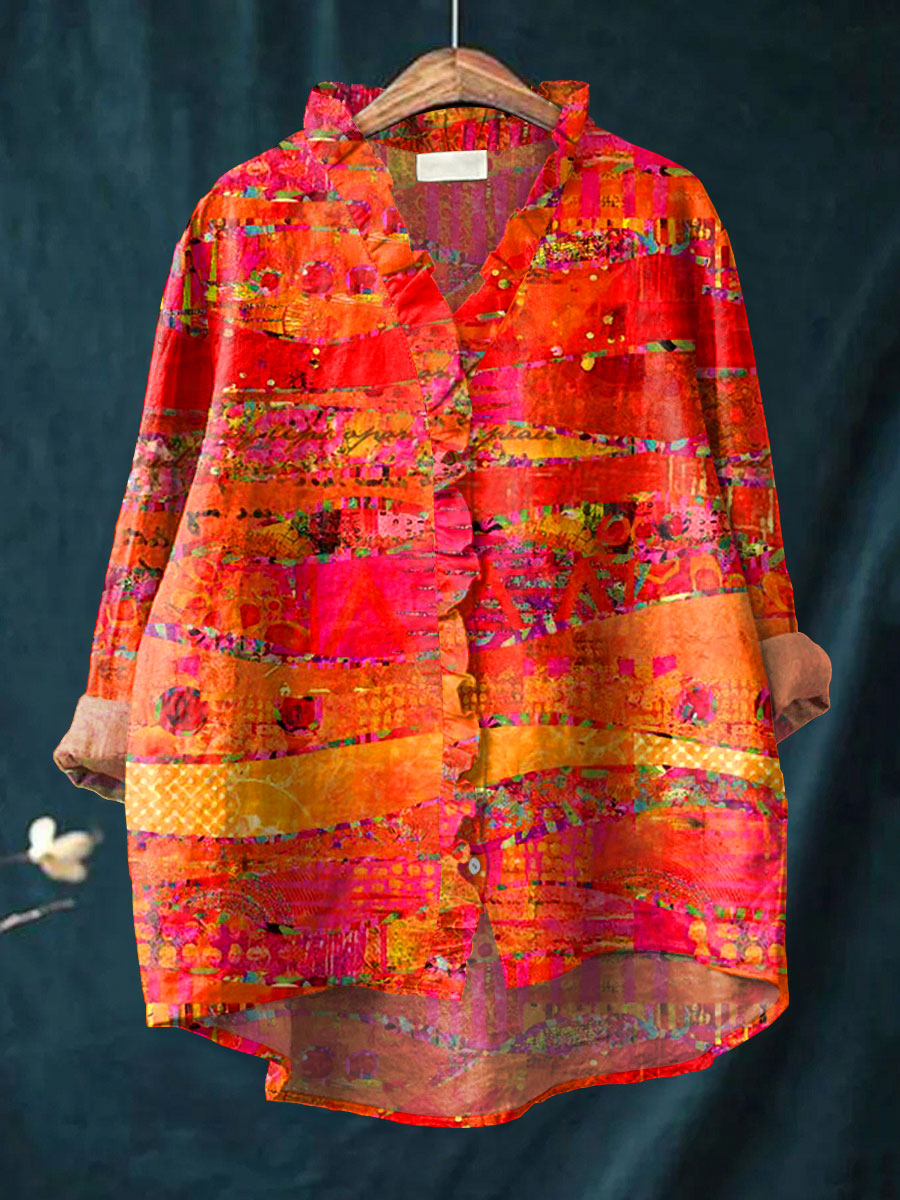 Nika | Ruffle Collar Boho Blouse