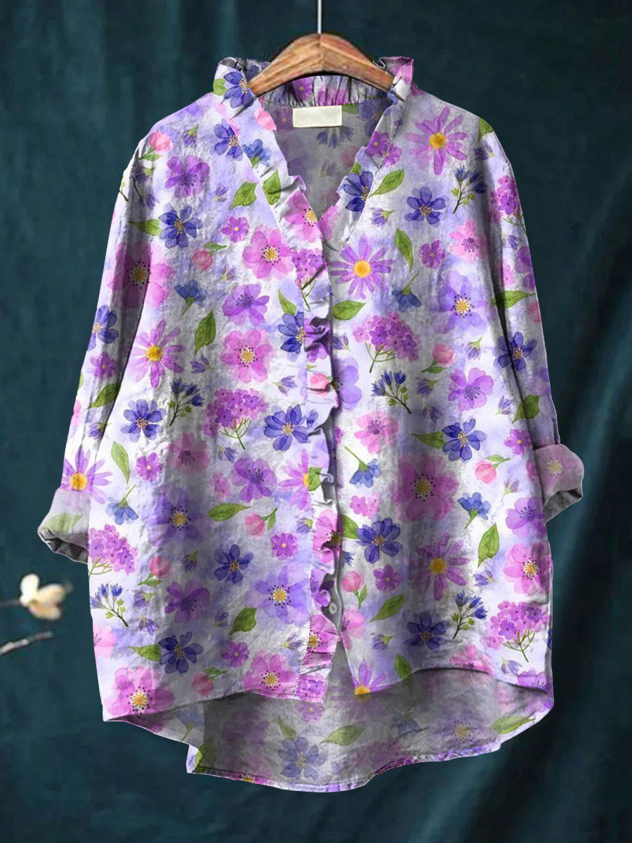 Nur | Ruffle Collar Boho Blouse