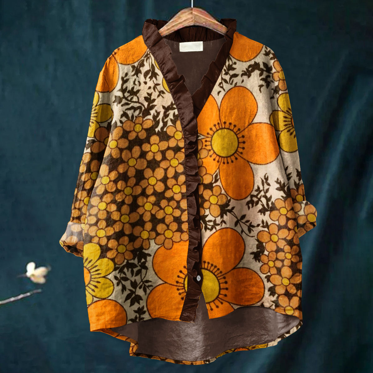 Nada | Ruffle Collar Boho Blouse