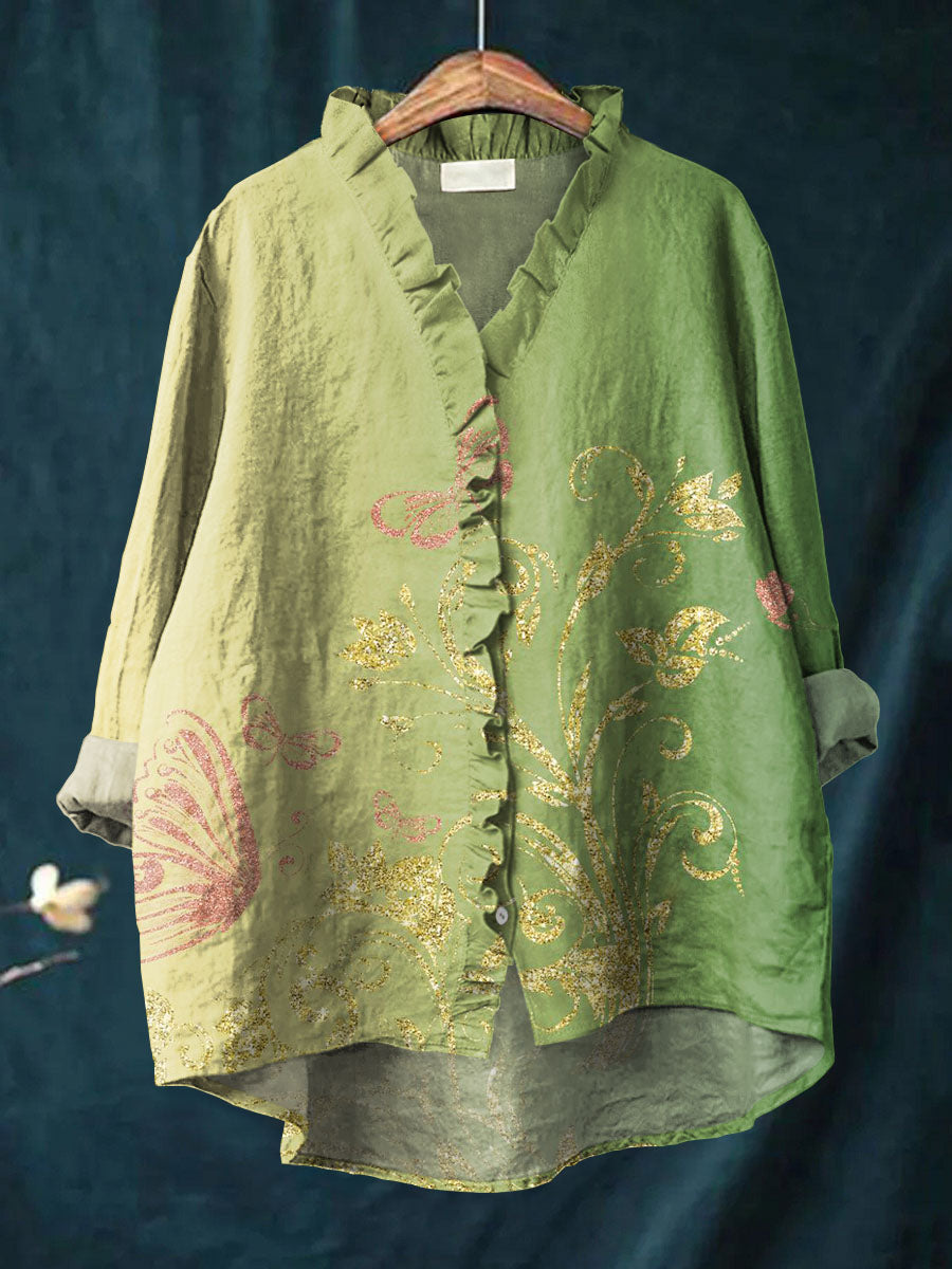 Natara | Ruffle Collar Boho Blouse