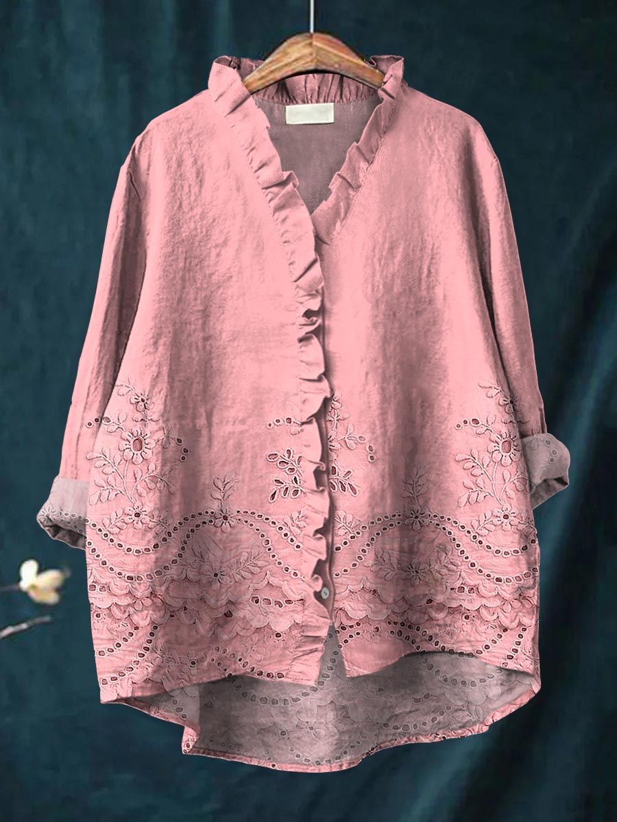 Nikki | Ruffle Collar Boho Blouse