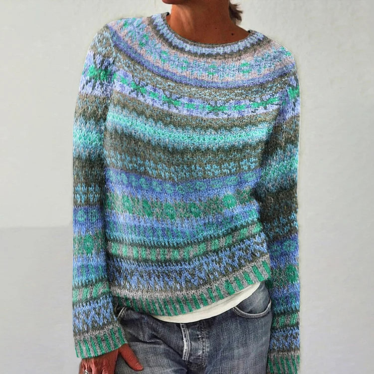 Sophia | Vibrant Fair Isle Knit Sweater