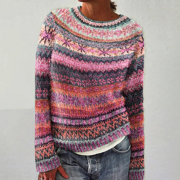 Sophia | Vibrant Fair Isle Knit Sweater