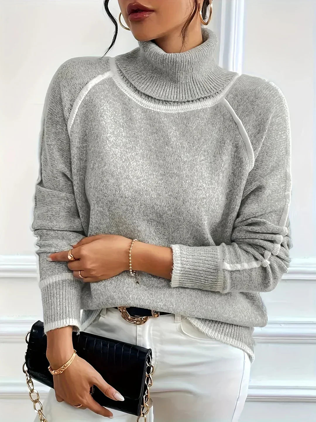 Fiona | High Neck Knit Sweater