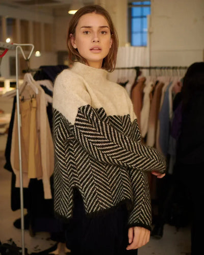 Charlotte | Herringbone Turtleneck Sweater