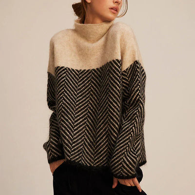 Charlotte | Herringbone Turtleneck Sweater