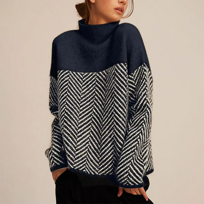 Charlotte | Herringbone Turtleneck Sweater