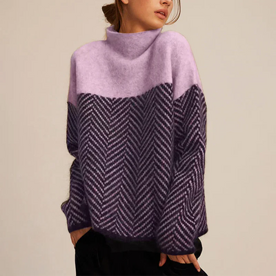 Charlotte | Herringbone Turtleneck Sweater
