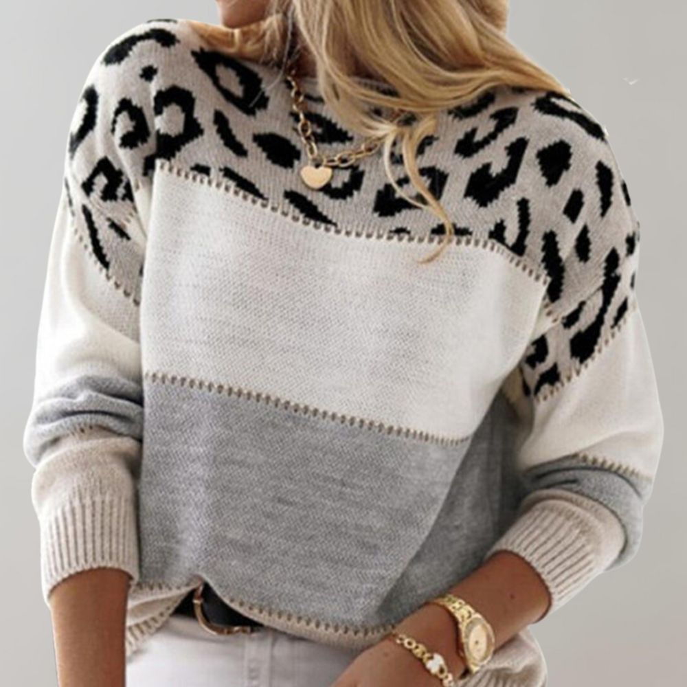 Fiora | Leopard Block Sweater
