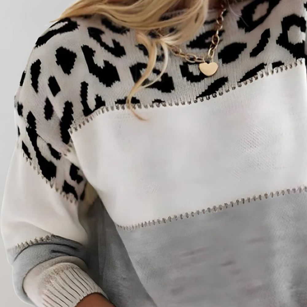 Fiora | Leopard Block Sweater