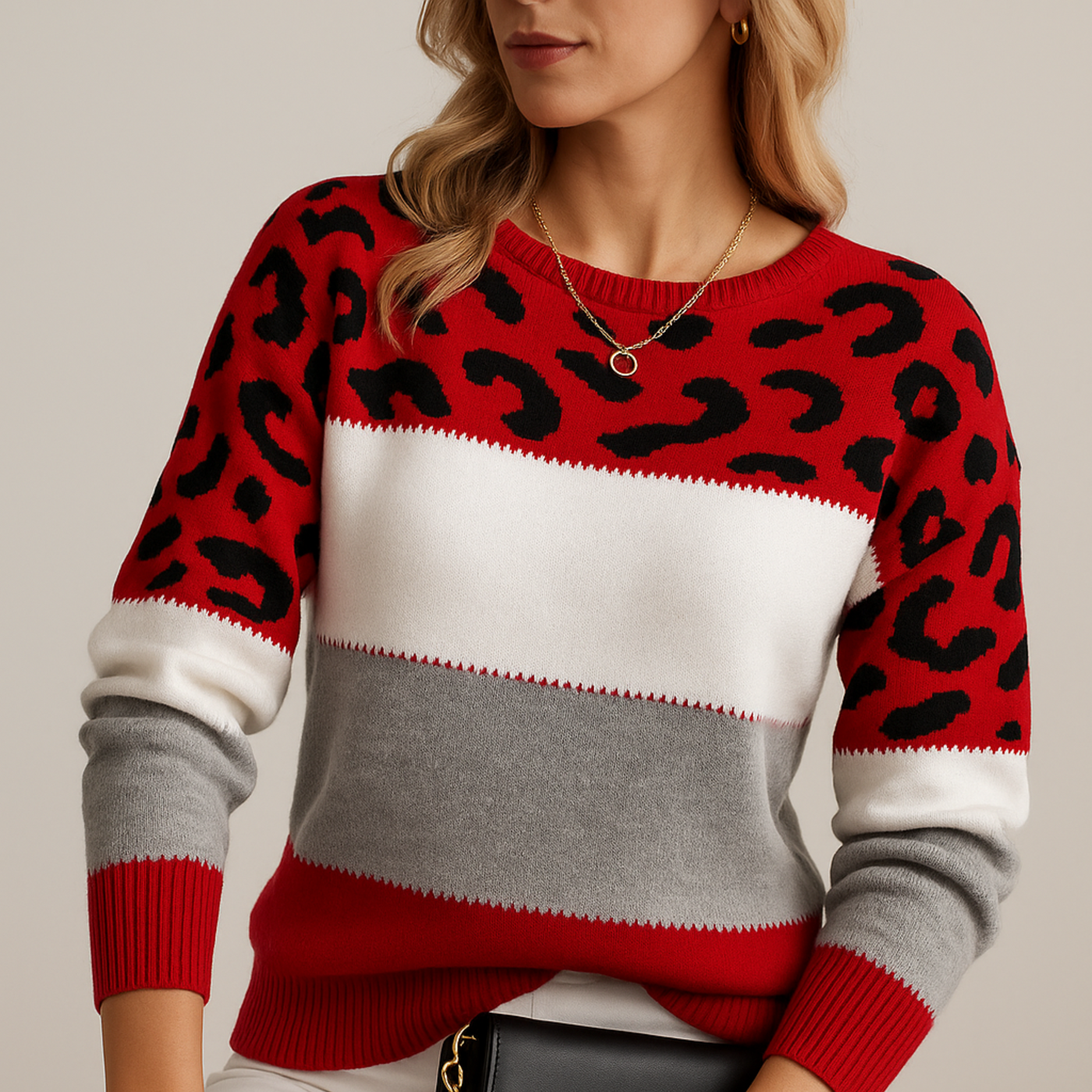 Fiora | Leopard Block Sweater