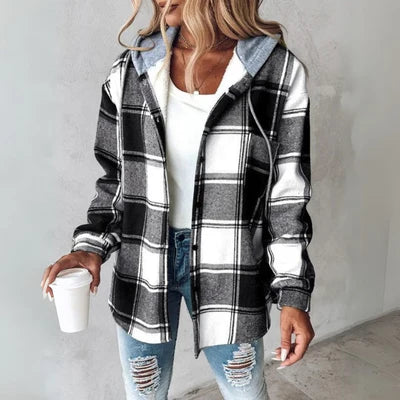 Blaire | Plaid Hooded Sweater
