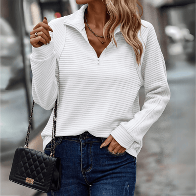 Fiona | Zip Collar Knit Sweater