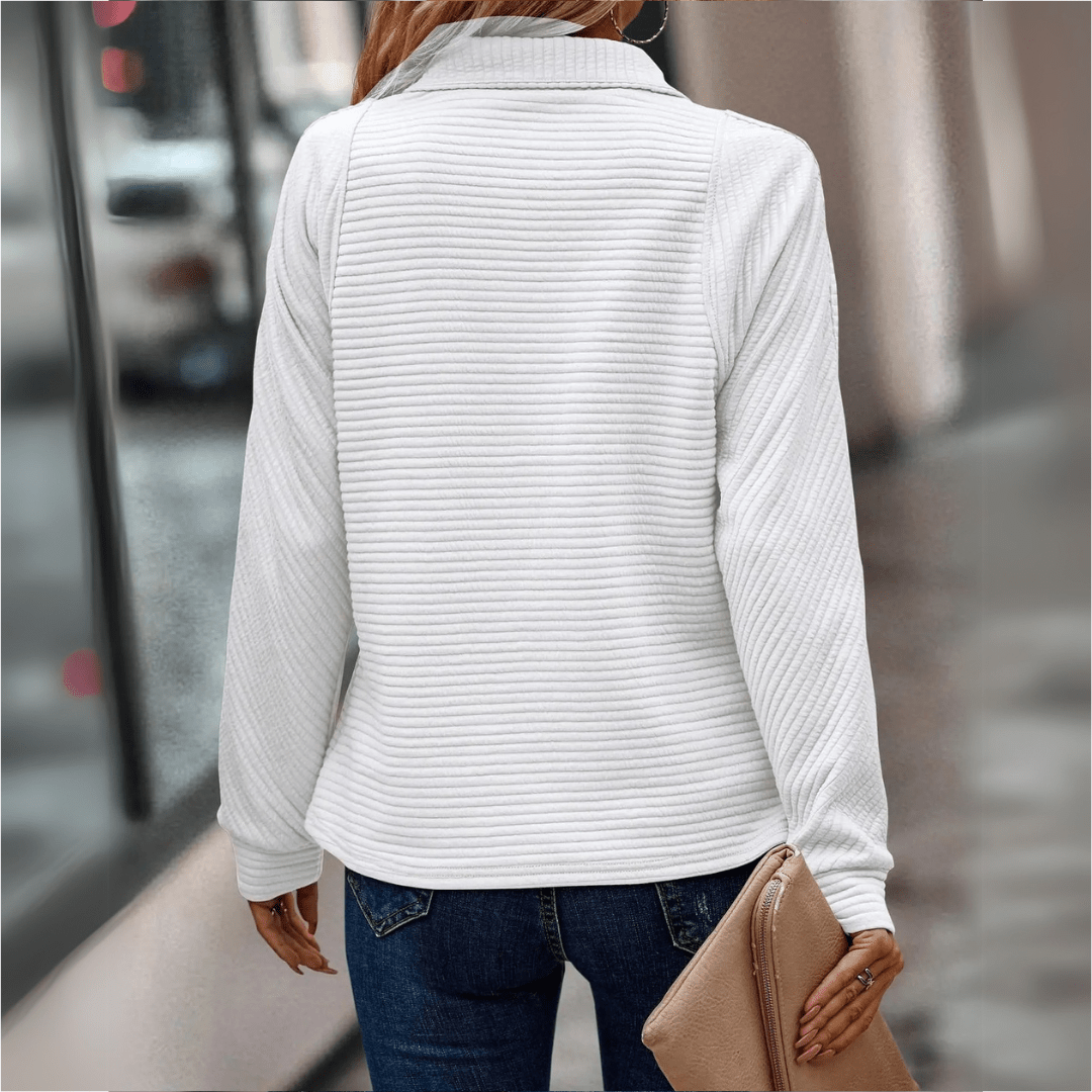 Fiona | Zip Collar Knit Sweater