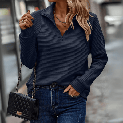 Fiona | Zip Collar Knit Sweater