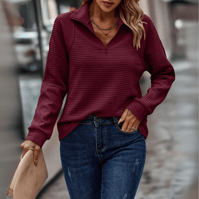 Fiona | Zip Collar Knit Sweater